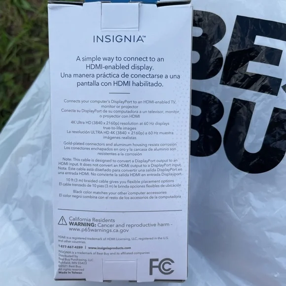 10 ft. long DisplayPort to HDMI cable. Brand new, never used. - Picture 2 of 2